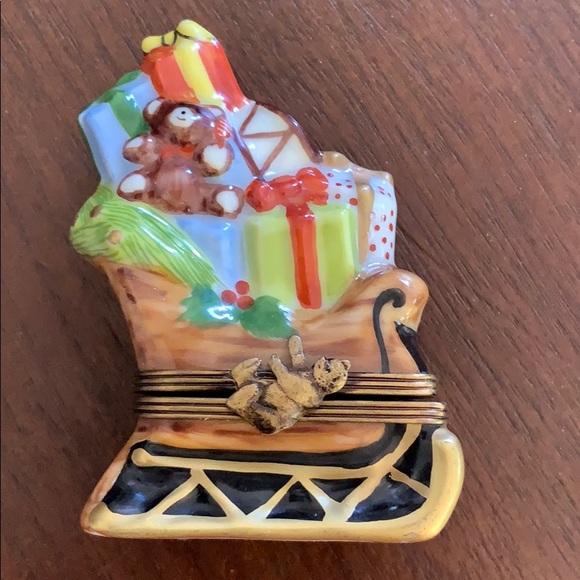Limoges France Trinket Box Sleigh w/Gifts and Toys,All Products : American Fashion Style Bags On Sale